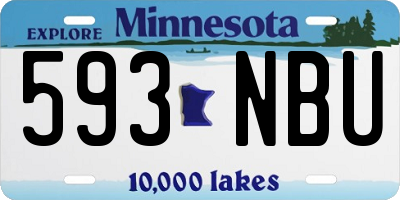 MN license plate 593NBU