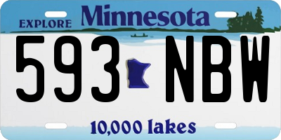 MN license plate 593NBW