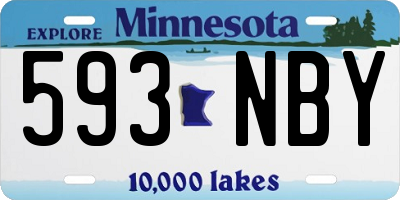 MN license plate 593NBY