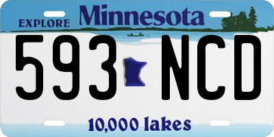 MN license plate 593NCD