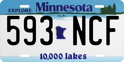 MN license plate 593NCF