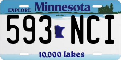 MN license plate 593NCI