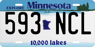 MN license plate 593NCL