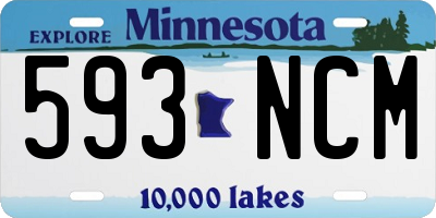 MN license plate 593NCM