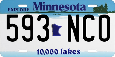 MN license plate 593NCO