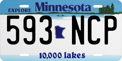MN license plate 593NCP