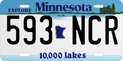 MN license plate 593NCR