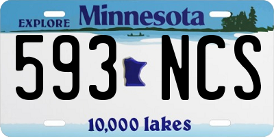 MN license plate 593NCS