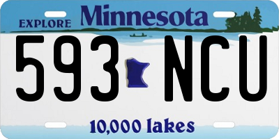 MN license plate 593NCU