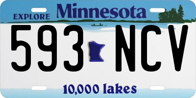 MN license plate 593NCV