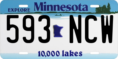 MN license plate 593NCW