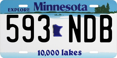 MN license plate 593NDB
