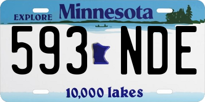 MN license plate 593NDE
