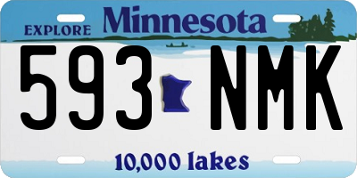 MN license plate 593NMK