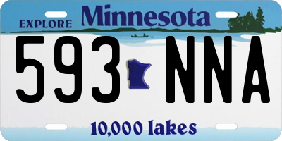 MN license plate 593NNA