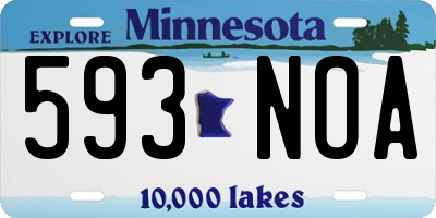 MN license plate 593NOA