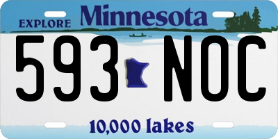 MN license plate 593NOC