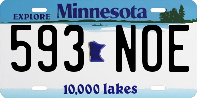 MN license plate 593NOE