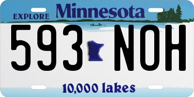 MN license plate 593NOH