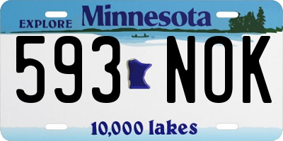 MN license plate 593NOK