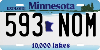 MN license plate 593NOM