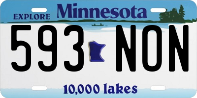 MN license plate 593NON