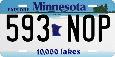 MN license plate 593NOP