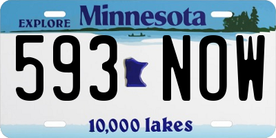 MN license plate 593NOW