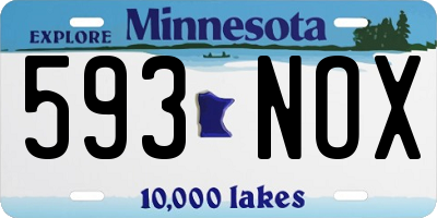 MN license plate 593NOX