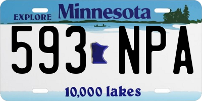 MN license plate 593NPA