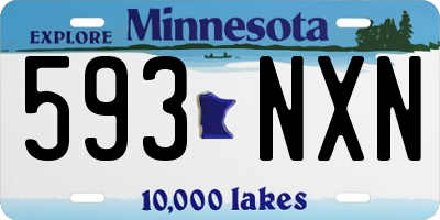 MN license plate 593NXN
