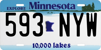MN license plate 593NYW