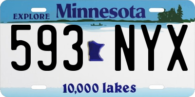 MN license plate 593NYX