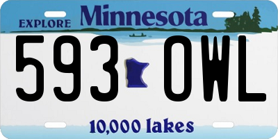 MN license plate 593OWL