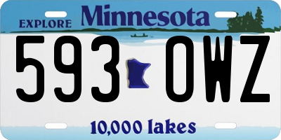 MN license plate 593OWZ
