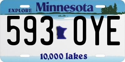 MN license plate 593OYE