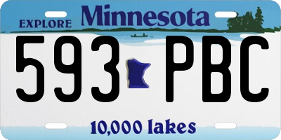 MN license plate 593PBC