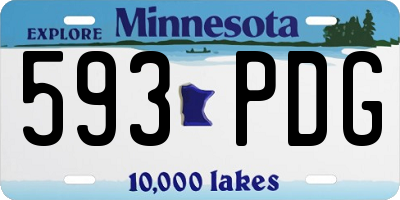 MN license plate 593PDG