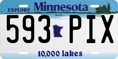 MN license plate 593PIX