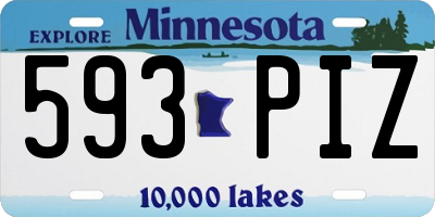 MN license plate 593PIZ