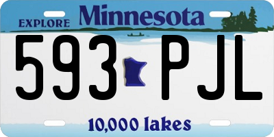 MN license plate 593PJL