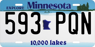 MN license plate 593PQN