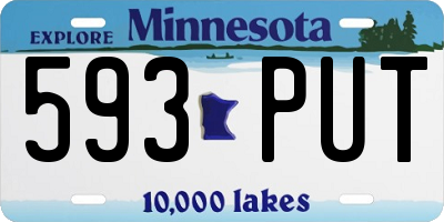 MN license plate 593PUT