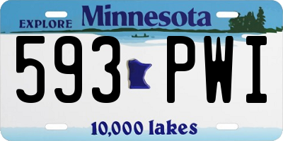 MN license plate 593PWI