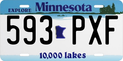MN license plate 593PXF