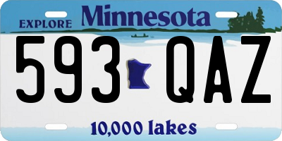 MN license plate 593QAZ