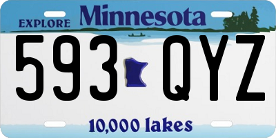 MN license plate 593QYZ