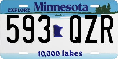 MN license plate 593QZR