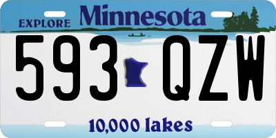MN license plate 593QZW