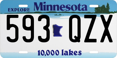 MN license plate 593QZX